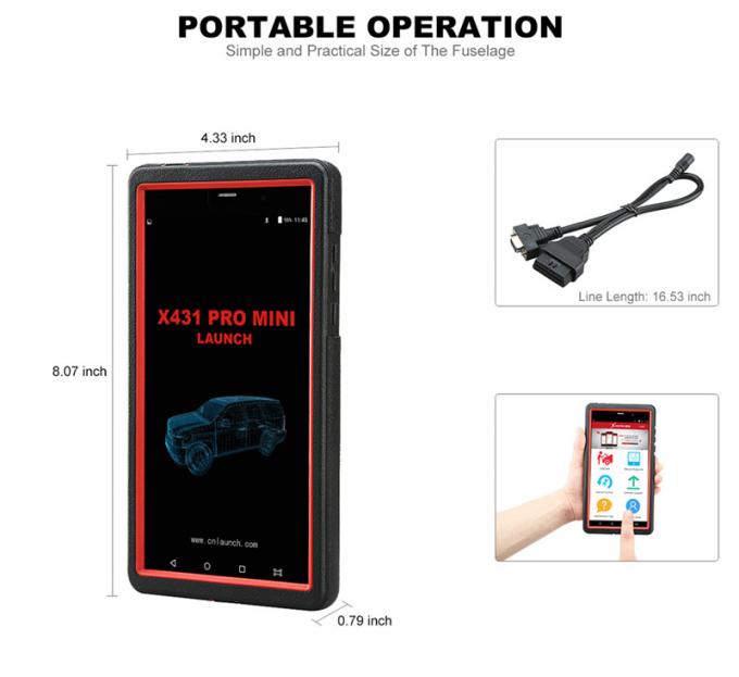 X431 Pro Minilancering X431 Pro Minibluetooth/hulpmiddel van ECU van Wifi het Volledige auto kenmerkende met Lancering x-431 PR van de 2 jaar vrije update