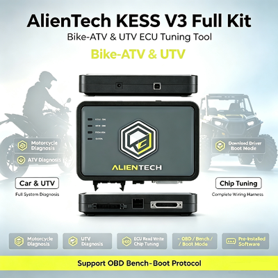 Alientech KESS3 ECU-programmeur met meertalige interface, OBD-bankstarttuning en 1 jaar garantie